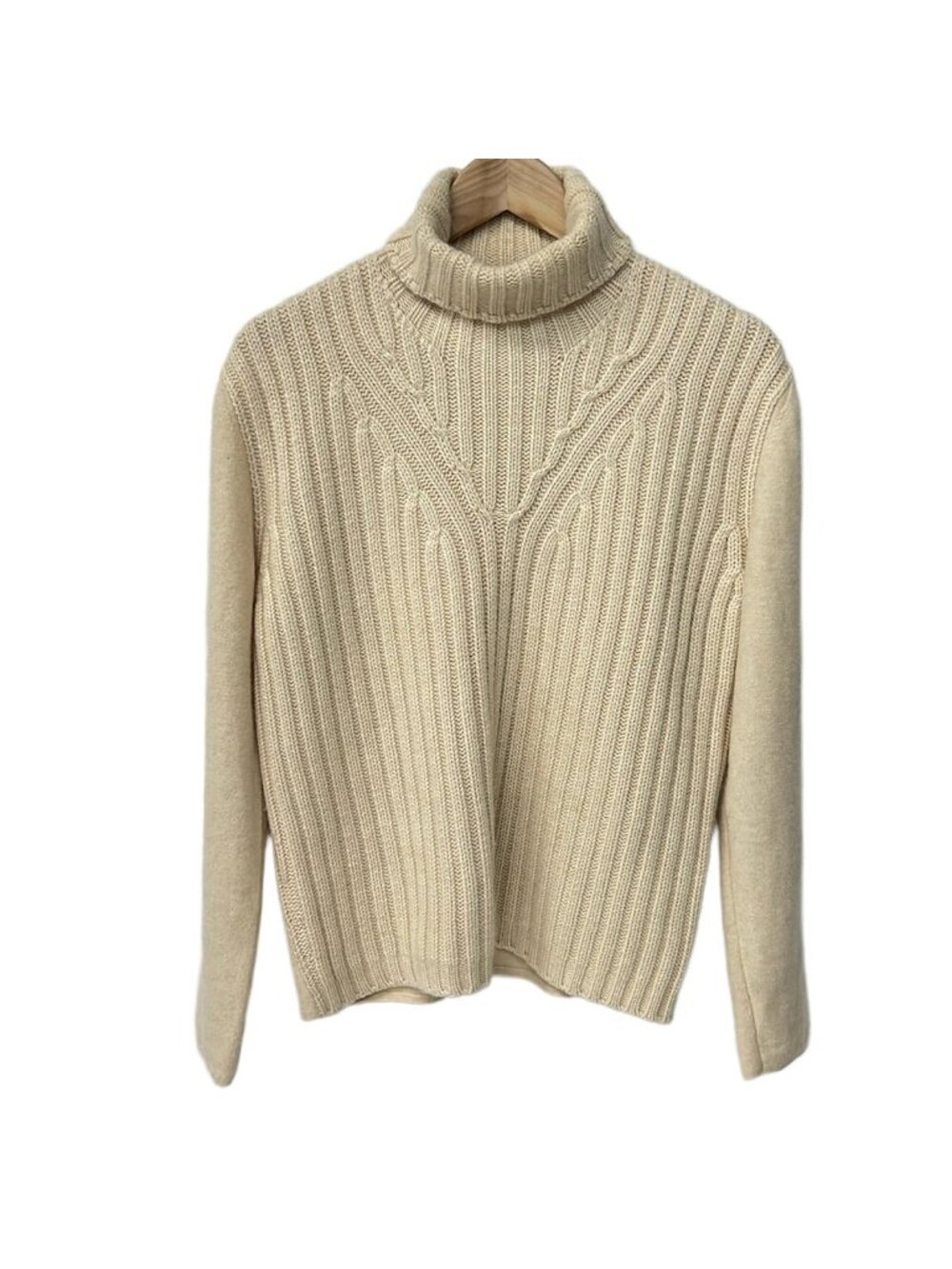 Brunello Cucinelli Long Sleeve Sweater US Beige Turtleneck Cashmere XL